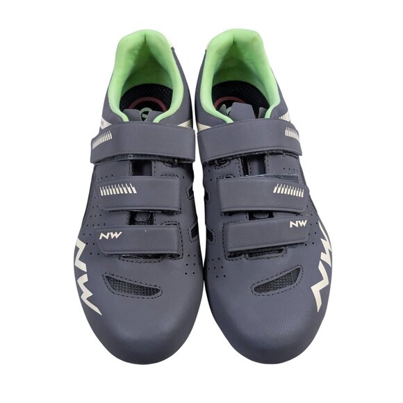 Northwave Core WMN Womens 8.5 Cycling Shoes Gray Green Hook Loop Closure EUC - Picture 3 of 8